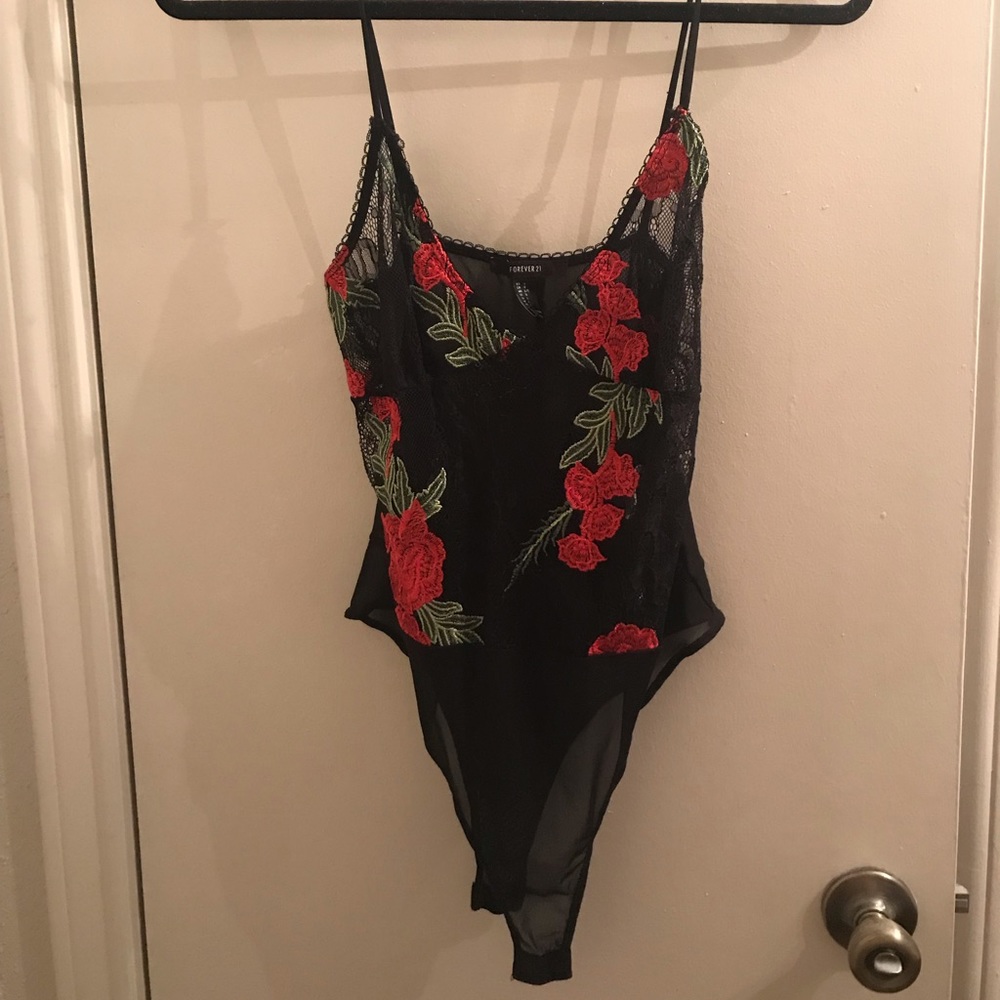 Floral lace bodysuit